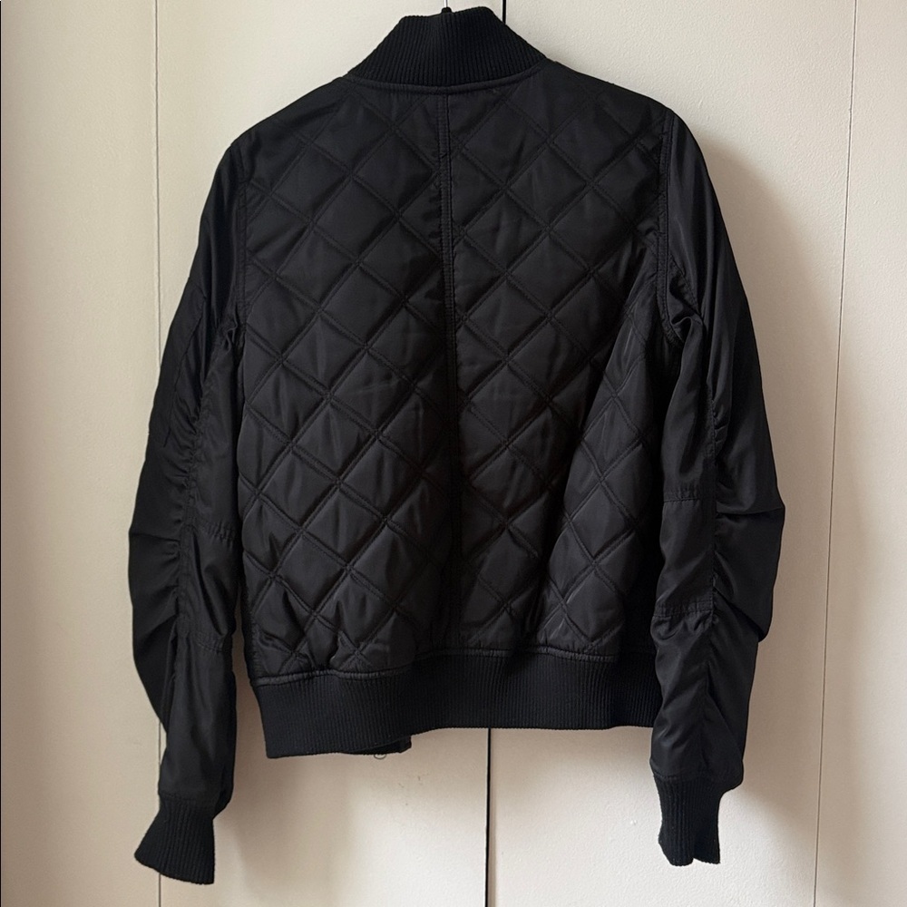 Nordstrom (Silence + Noise) Black Quilted Bomber Jacket - Picture 6 of 6